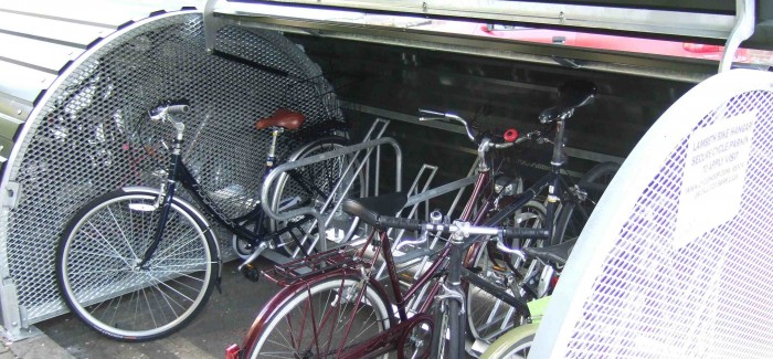 Open bike hangar with bikes inside