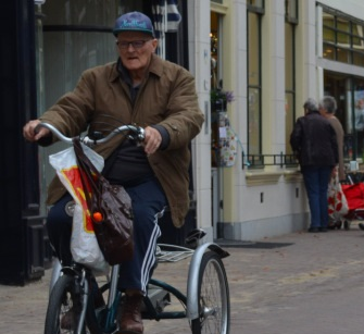 Dutch cyclist on a tricycle